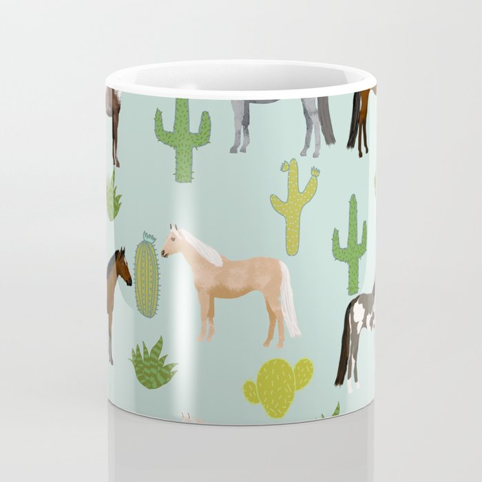 Horses Cactus - horse, cactus, western, texas, cowgirl, girl, cactus fabric, blanket, horse Coffee Mug Gallery Image 4