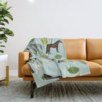 Horses Cactus - horse, cactus, western, texas, cowgirl, girl, cactus fabric, blanket, horse Throw Blanket Gallery Image 1