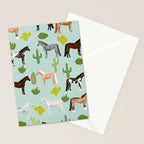 Horses Cactus - horse, cactus, western, texas, cowgirl, girl, cactus fabric, blanket, horse Stationery Card Gallery Image 2