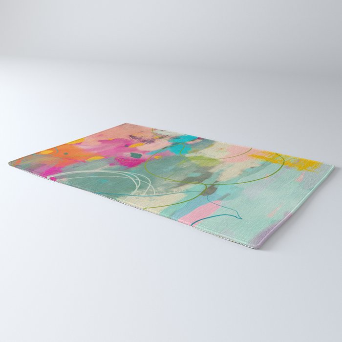 mixed abstract brush color study art 1 Rug Gallery Image 3