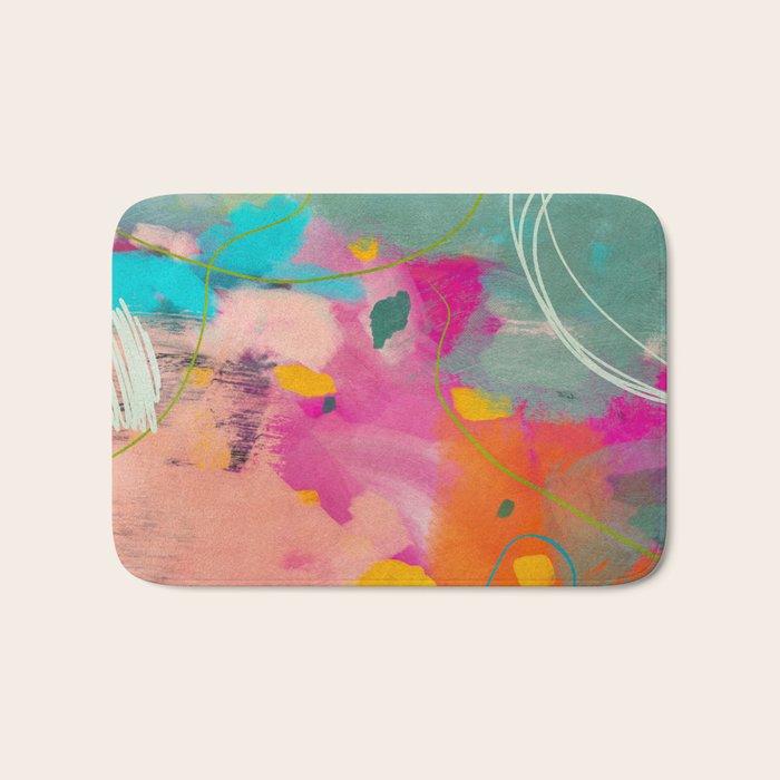 mixed abstract brush color study art 1 Bath Mat Gallery Image 1