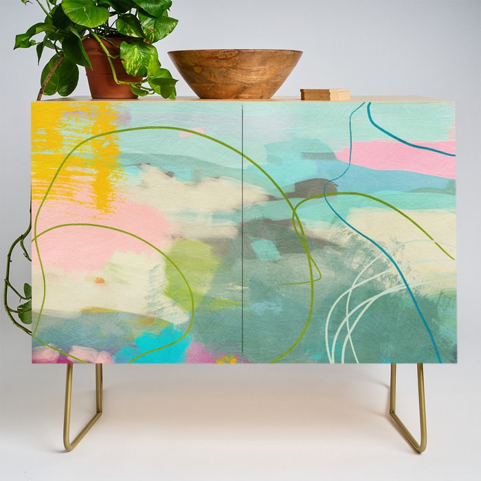 mixed abstract brush color study art 1 Credenza Gallery Image 1