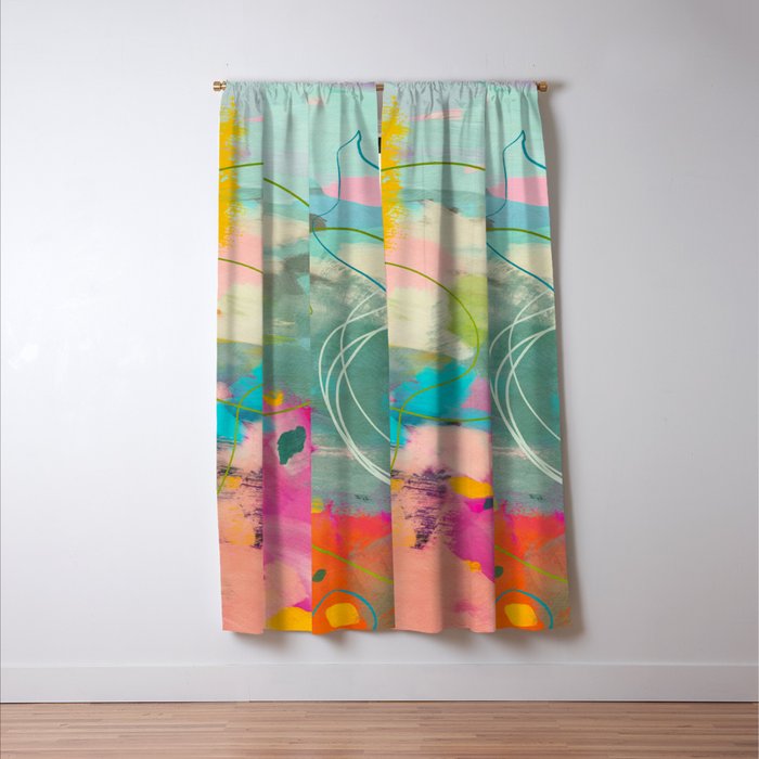 mixed abstract brush color study art 1 Window Curtain Gallery Image 3