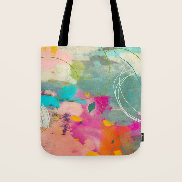 mixed abstract brush color study art 1 Tote Bag Gallery Image 1