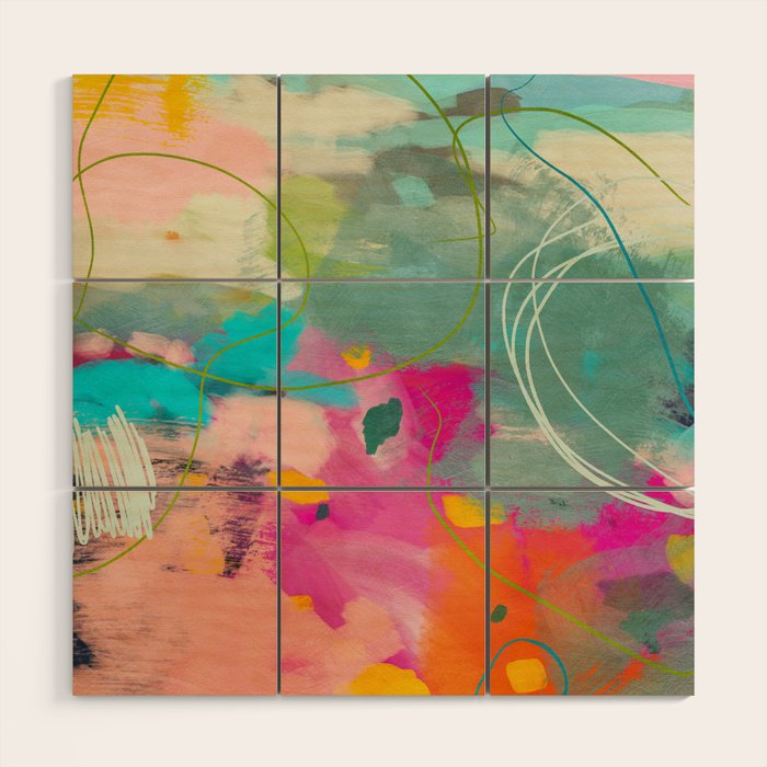 mixed abstract brush color study art 1 Wood Wall Art Gallery Image 1