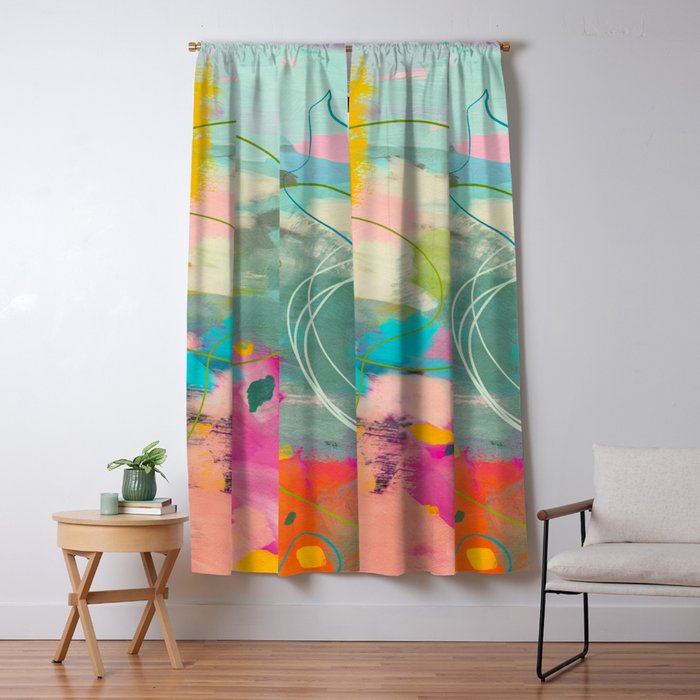 mixed abstract brush color study art 1 Window Curtain Gallery Image 5