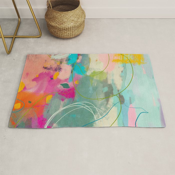 mixed abstract brush color study art 1 Rug Gallery Image 1