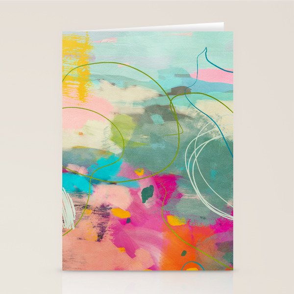 mixed abstract brush color study art 1 Stationery Card Gallery Image 1