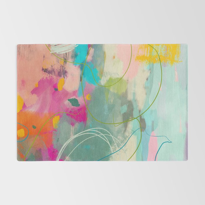 mixed abstract brush color study art 1 Rug Gallery Image 2