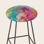 mixed abstract brush color study art 1 Stool Gallery Image 2