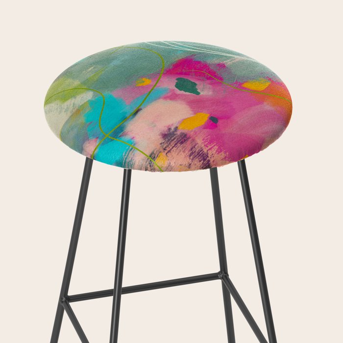 mixed abstract brush color study art 1 Stool Gallery Image 2