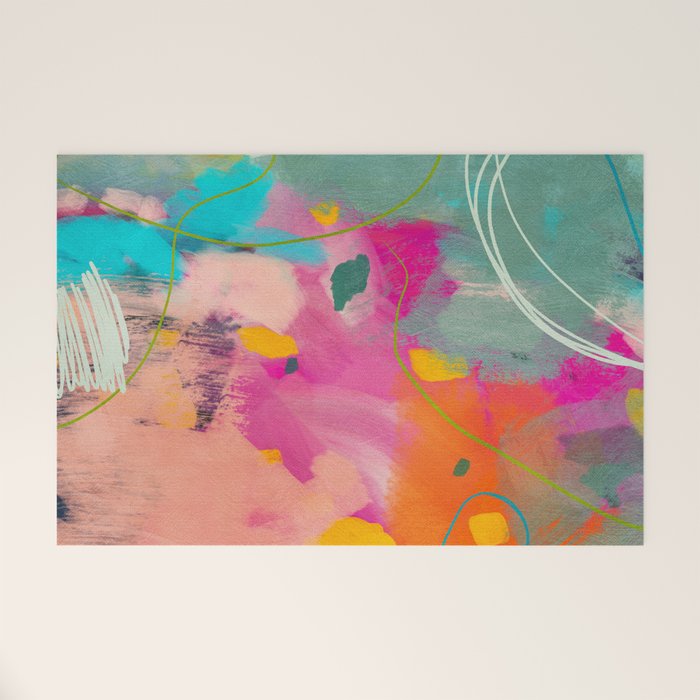 mixed abstract brush color study art 1 Welcome Mat Gallery Image 1