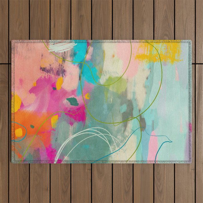 mixed abstract brush color study art 1 Outdoor Rug Gallery Image 1