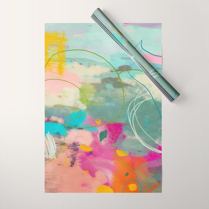 mixed abstract brush color study art 1 Wrapping Paper Gallery Image 1