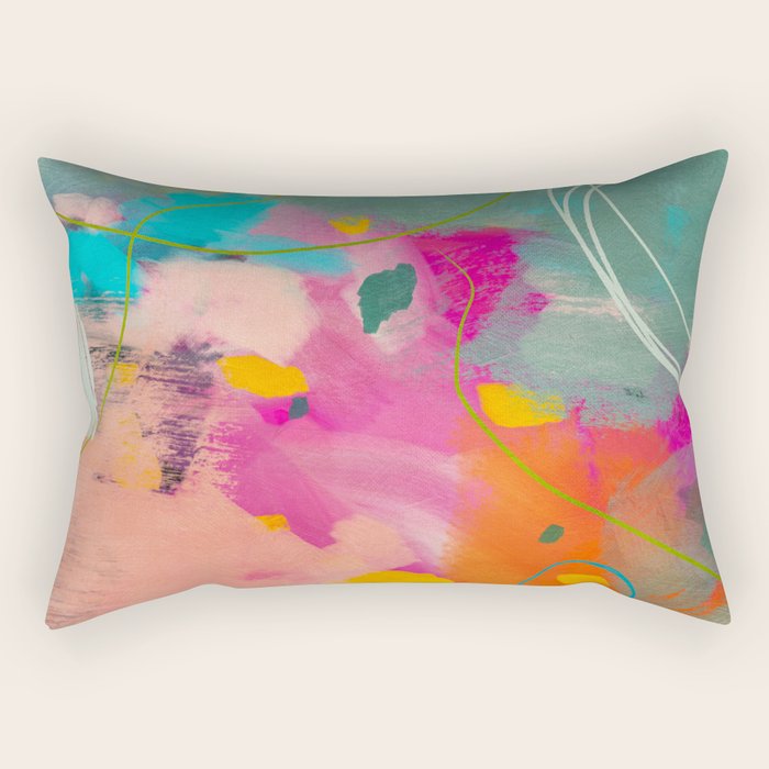 mixed abstract brush color study art 1 Rectangular Pillow Gallery Image 2