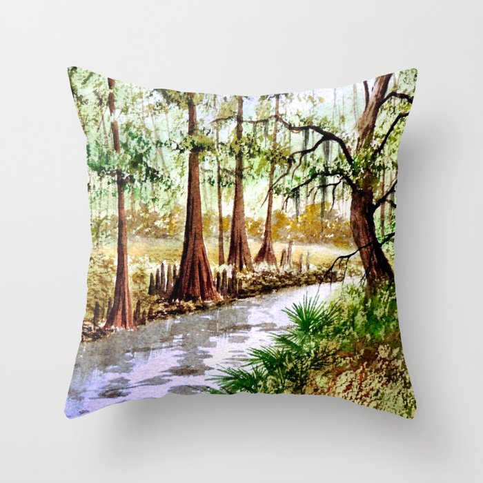 Sopchoppy River Florida Throw Pillow Gallery Image 6
