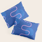 Abstract Fields in Navy Blue & Pastel Pink Pillow Sham Gallery Image 3