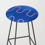 Abstract Fields in Navy Blue & Pastel Pink Stool Gallery Image 2