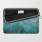 Sunrise in the mountains, dawn, teal, abstract watercolor Laptop Sleeve Gallery Image 2