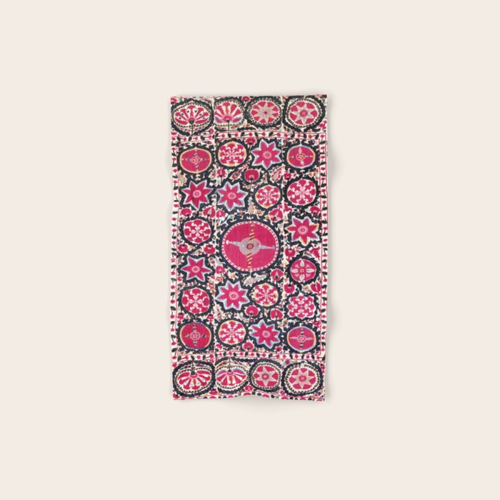 Ura Tube Suzani Northeast Uzbekistan Embroidery Print Bath Towel Gallery Image 1