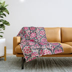 Ura Tube Suzani Northeast Uzbekistan Embroidery Print Throw Blanket Gallery Image 1