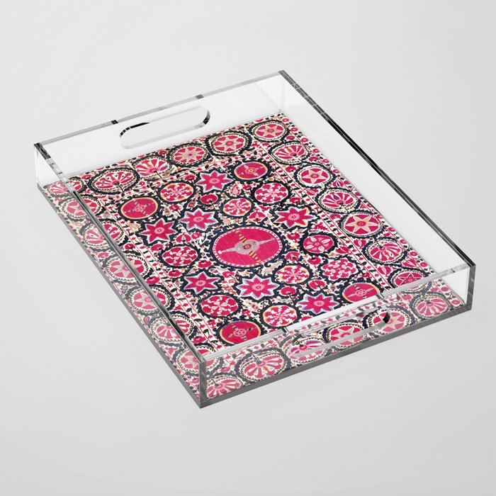 Ura Tube Suzani Northeast Uzbekistan Embroidery Print Acrylic Tray Gallery Image 1