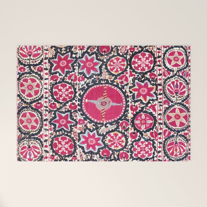 Ura Tube Suzani Northeast Uzbekistan Embroidery Print Welcome Mat Gallery Image 1