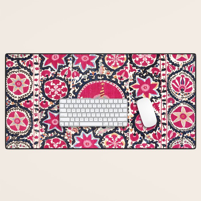 Ura Tube Suzani Northeast Uzbekistan Embroidery Print Desk Mat Gallery Image 1
