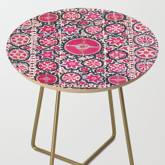 Ura Tube Suzani Northeast Uzbekistan Embroidery Print Side Table Gallery Image 2
