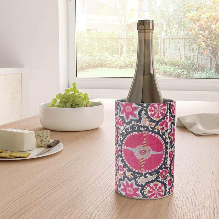 Ura Tube Suzani Northeast Uzbekistan Embroidery Print Wine Chiller Gallery Image 4