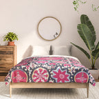 Ura Tube Suzani Northeast Uzbekistan Embroidery Print Comforter Gallery Image 3