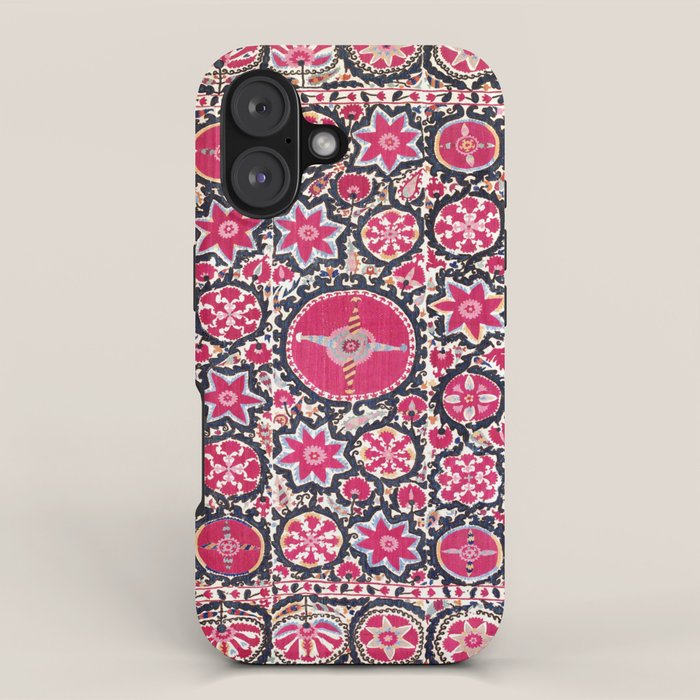 Ura Tube Suzani Northeast Uzbekistan Embroidery Print iPhone Case Gallery Image 1