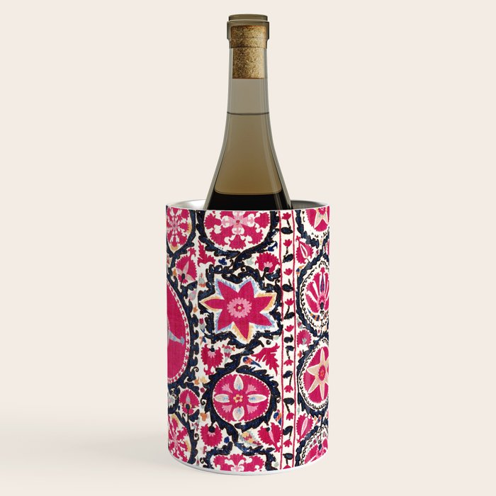 Ura Tube Suzani Northeast Uzbekistan Embroidery Print Wine Chiller Gallery Image 3