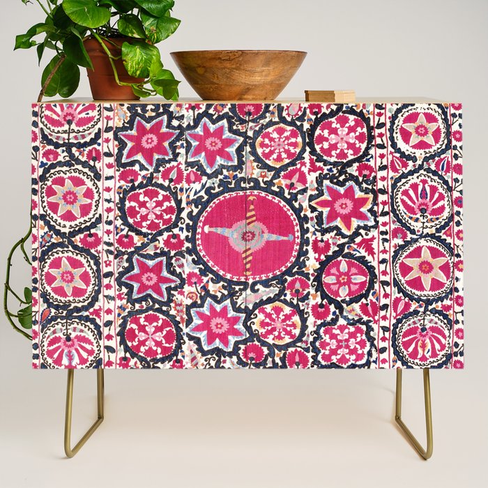 Ura Tube Suzani Northeast Uzbekistan Embroidery Print Credenza Gallery Image 1