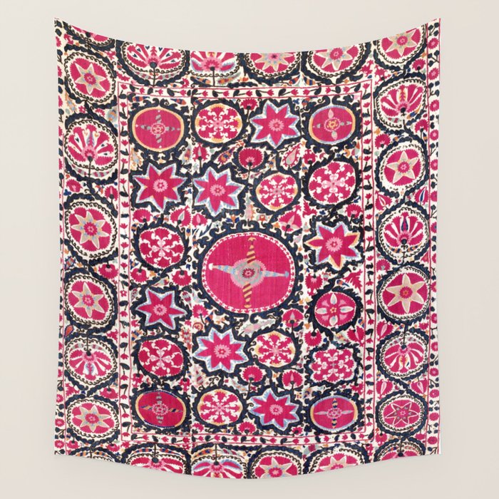 Ura Tube Suzani Northeast Uzbekistan Embroidery Print Wall Tapestry Gallery Image 1