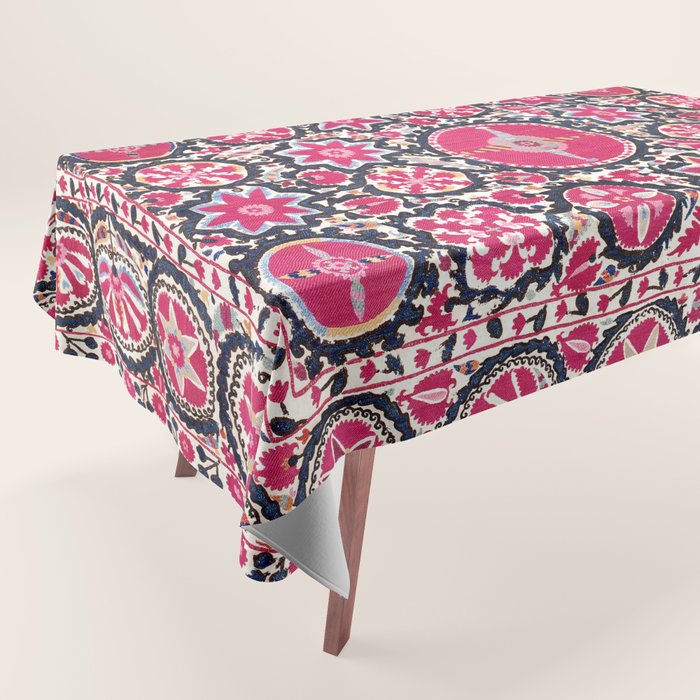 Ura Tube Suzani Northeast Uzbekistan Embroidery Print Tablecloth Gallery Image 1