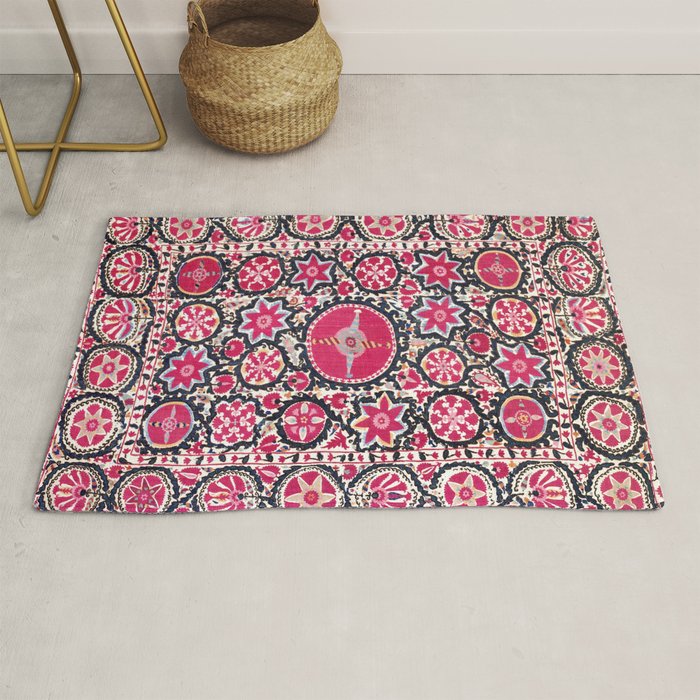 Ura Tube Suzani Northeast Uzbekistan Embroidery Print Rug Gallery Image 1