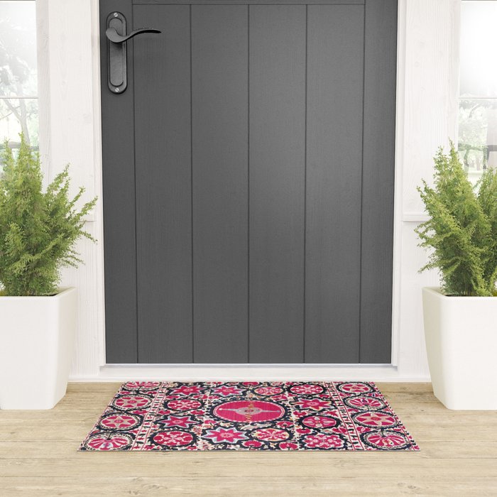 Ura Tube Suzani Northeast Uzbekistan Embroidery Print Welcome Mat Gallery Image 3