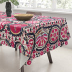 Ura Tube Suzani Northeast Uzbekistan Embroidery Print Tablecloth Gallery Image 3