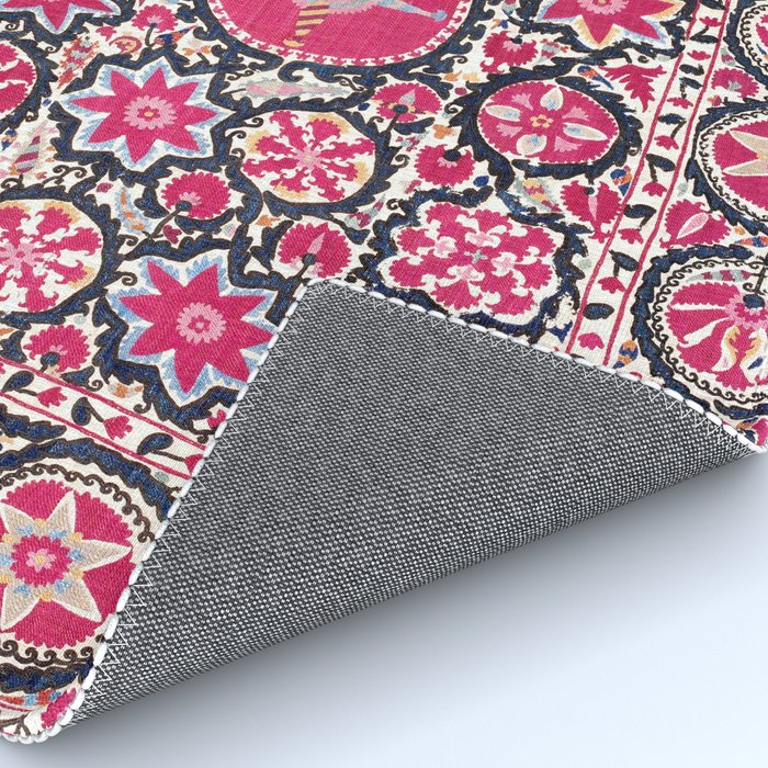 Ura Tube Suzani Northeast Uzbekistan Embroidery Print Rug Gallery Image 4