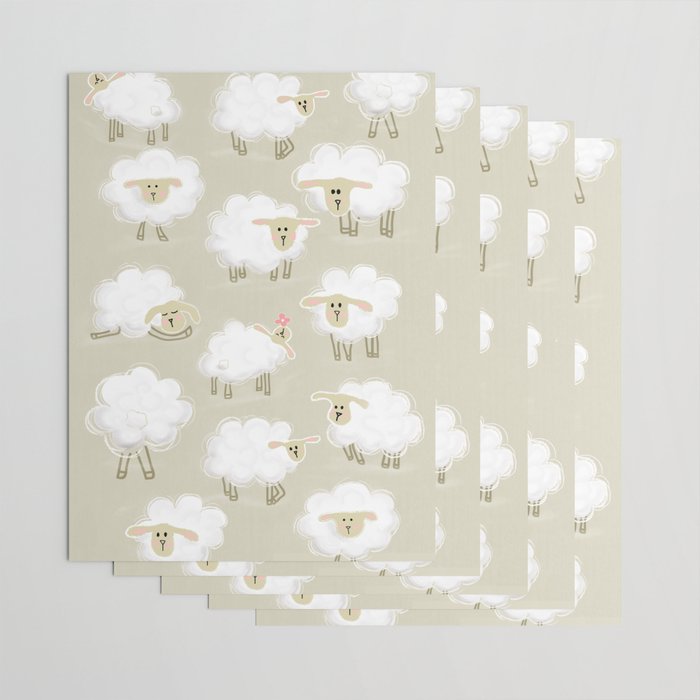 Herd of sheep Wrapping Paper Gallery Image 3