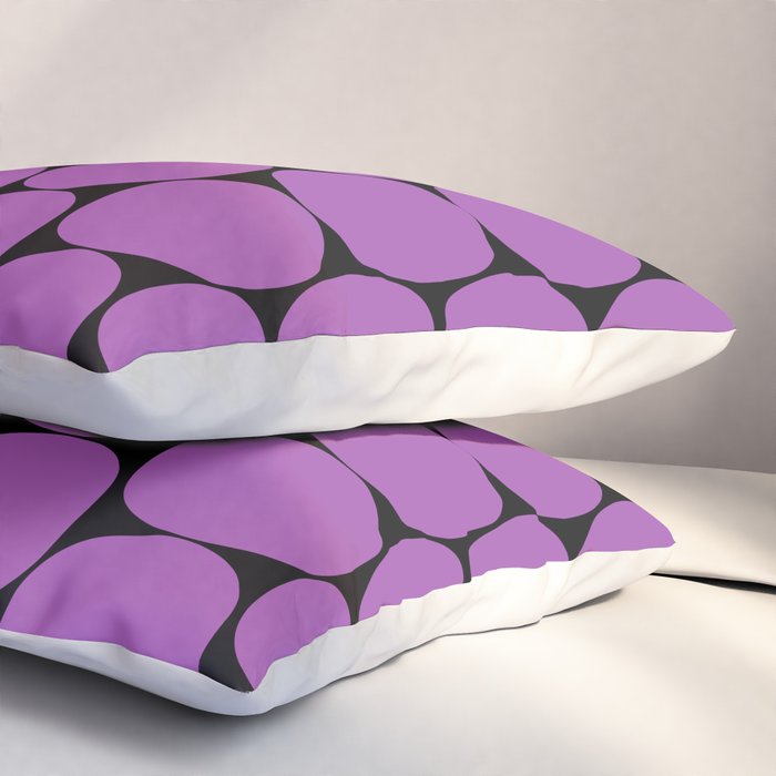 Halloween Mod Dots Pattern in Purple and Black Pillow Sham Gallery Image 3