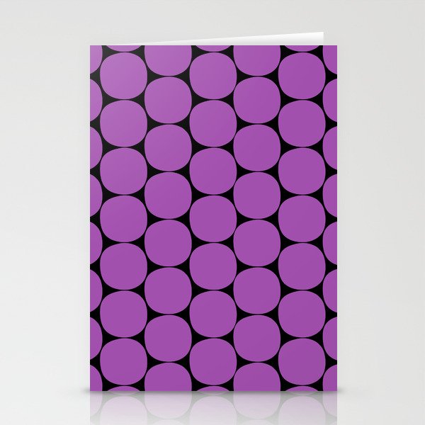 Halloween Mod Dots Pattern in Purple and Black Stationery Card Gallery Image 2
