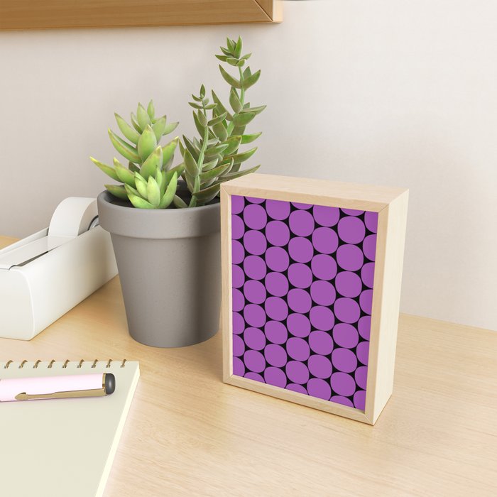 Halloween Mod Dots Pattern in Purple and Black Mini Art Print Gallery Image 2