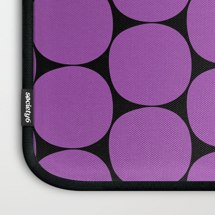 Halloween Mod Dots Pattern in Purple and Black Laptop Sleeve Gallery Image 3