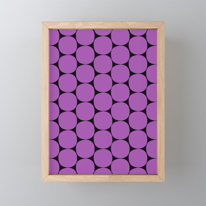 Halloween Mod Dots Pattern in Purple and Black Mini Art Print Gallery Image 1