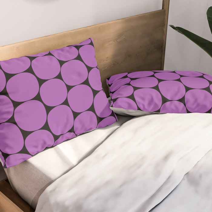 Halloween Mod Dots Pattern in Purple and Black Pillow Sham Gallery Image 2