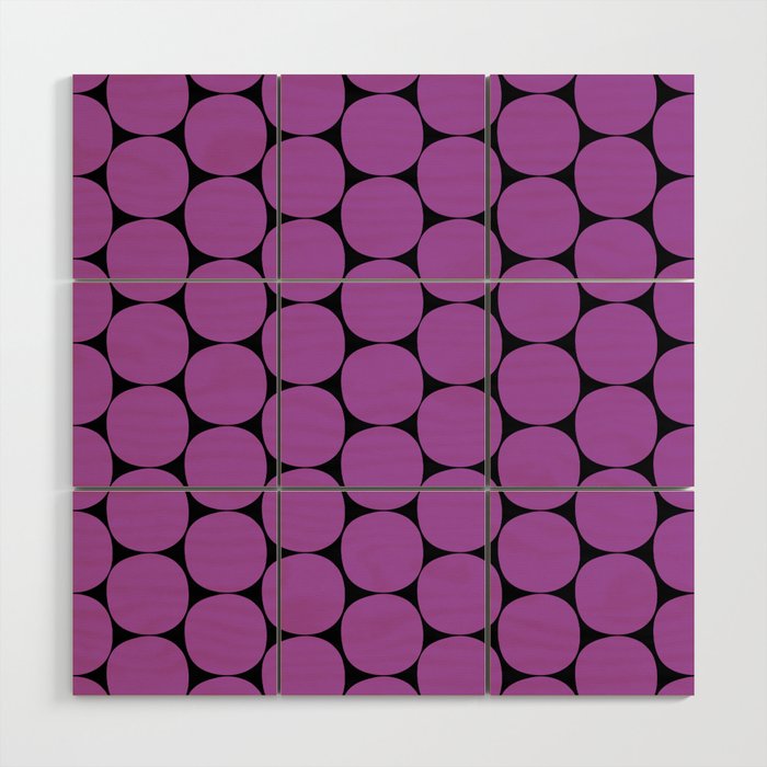 Halloween Mod Dots Pattern in Purple and Black Wood Wall Art Gallery Image 1