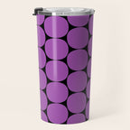 Halloween Mod Dots Pattern in Purple and Black Travel Mug Gallery Image 3