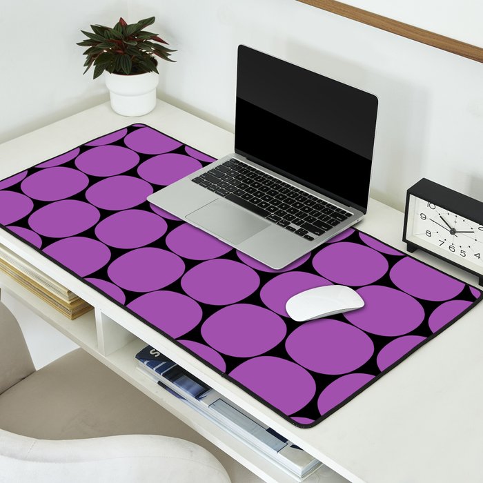 Halloween Mod Dots Pattern in Purple and Black Desk Mat Gallery Image 2